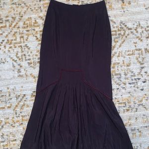 Labyrinth navy blue fitted flare maxi mermaid trumpet style skirt